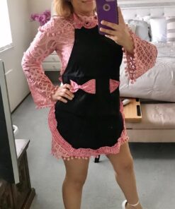 Hyzrz Women's Apron with Pockets, Black and Red Multicolor 30 71QMJbdp4aL