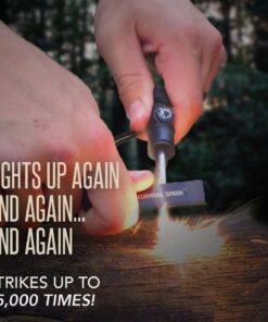 Fire Starter - SurvivalSPARK Emergency Magnesium Fire Starter - Survival Fire Starter with Compass and Whistle 25 71QNIR7PF0L