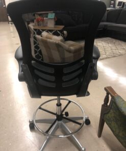 Modway Attainment Vinyl Drafting Chair - Drafting Stool With Flip-Up Arm in Black 51 71QNuqCDiBL