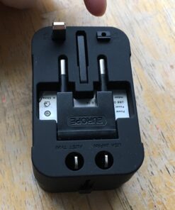 Travel Adapter, Worldwide All in One Universal Travel Adaptor Wall AC Power Plug Adapter Wall Charger with Dual USB Charging Ports for USA EU UK AUS Cell Phone Laptop Black 34 71QPTdN5UGL