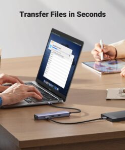 UGREEN Revodok 1061 USB C Hub 6-in-1 Gigabit USB C to Ethernet Adapter with 4K HDMI, 100W Power Delivery, 3 USB 3.0, Compatible with MacBook, iPad Pro, iPhone 15 Pro/Pro Max, Dell, HP, Chromebook. 30 71QPeXE5fL