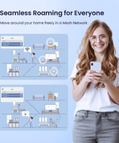 Tenda Nova Mesh WiFi System MW6 - Covers up to 4000 sq.ft - AC1200 Whole Home WiFi Mesh System - Gigabit Dual-Band Mesh Network for 90 Devices - Replaces Wireless Router and WiFi Extender - 2-Pack 2-4 bedrooms + AC1200| MW6-2 Pack 24 71QPizPAFYL