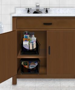 Sorbus® Cabinet Organizer Drawers— Mesh Storage Organizer with Pull Out Drawers—Ideal for Countertop, Cabinet, Pantry, Under the Sink, Desktop and More (Black 1 Drawer) Black 15 71QQbOb77L