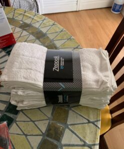 Zeppoli 24-Pack Washcloths | 100% Natural Cotton, 12 x 12 Inches, Commercial Grade Washcloth, Machine Washable Cleaning Rags and Wash Cloths for Bathroom 24 Pack 32 71QQrWNkmYL