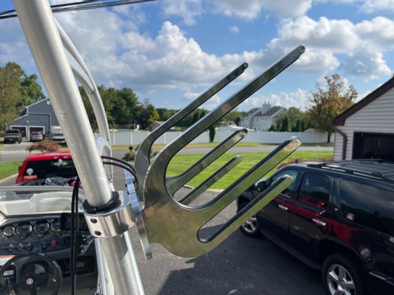 Kneeboard Rack For Boat, Polished Aluminum Knee Board Wakeboard Combo