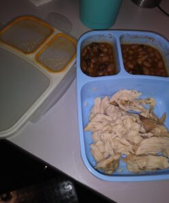 Leakproof, 3 Compartment, Bento Lunch Box, Airtight Food Storage Container (1 Pc) - Blue 48 71QRChmgWdL