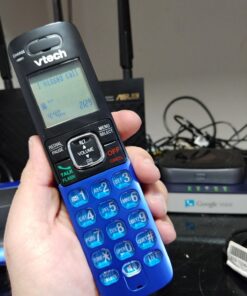 VTech CS6719-15 DECT 6.0 Phone with Caller ID/Call Waiting, 1 Cordless Handset, Blue 1 Handset 45 71QRLAmqDoL
