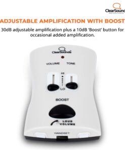 ClearSounds WIL95 UltraClear Portable Telephone Amplifier for Corded Digital and VoIP Phones with Up to 40dB Amplification, AC Powered (White) 9 71QSKrOixxL