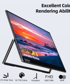 InnoView Portable Monitor for Laptop, 15.6 Inch FHD 1080P IPS Eye Care Screen with Stand 180° Adjustable, Dual Speaker Travel Monitor for Laptop PC MAC Phone PS5/4 Xbox Switch 15 71QSvkphUAL