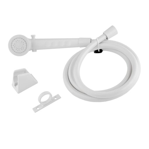 Dura Faucet DF-SA130-WT RV Economical Shower Head and 60-inch Hose Kit - Water-Saving Trickle Switch (White) Head and Hose Kit White