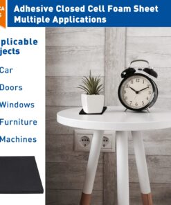 MAGZO Adhesive Foam Sheet 12 Inch Length X 8 Inch Width X 1/8 Inch Thickness, Closed Cell Foam Pad Gasket Sheet Insulation (5 Pcs) 12In*8In*1/8In 5Pcs Black 5 13 71QTaaFeNGL