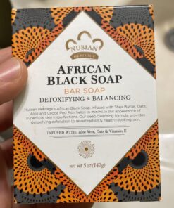 Nubian Heritage African Black Soap, 5 Ounce (Pack of 4) Tea Tree Oil Oats & Aloe 5 Ounce (Pack of 4) 15 71QVMXFUXpL
