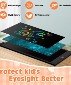 LCD Writing Tablet, 12 Inch Kids Toys Colorful Doodle Board, Toddler Girl Toys for 3 4 5 6 7 8 Year Old Boys Baby, Drawing Doodle Pad Christmas Birthday Gift for Children (Black) 12'' Black 17 71QVdPFTYdL