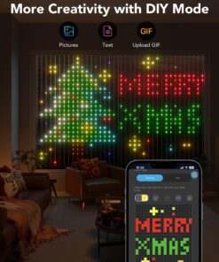 Govee Curtain Lights, WiFi Smart Christmas Lights LED, Color Changing Window Lights, Dynamic DIY Curtain String Lights for Bedroom Wall, Outdoor IP65 Waterproof, 5 x 6.6ft, 520 RGBIC LEDs 19 71QXcfwY oL