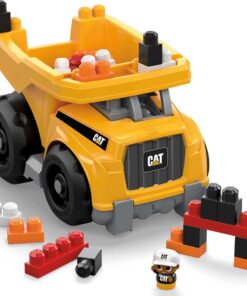 MEGA Bloks Cat Fisher-Price Toddler Blocks Building Toy, Large Dump Truck with 25 Pieces, 1 Figure, Yellow, Gift Ideas for Kids 27 71QXoZriML