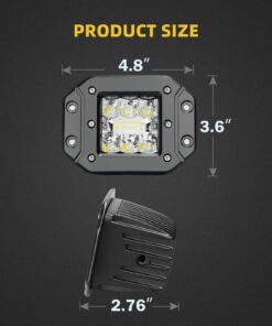 DWVO Flush Mount LED Pods 4.8Inch 2PC, 42W Triple Row Driving Lights 6300LM Work Light Flush LED Light Bar Fog Lights Off Road Lights for Truck UTV ATV SUV Boat Driving Lights Side Shooter Led Light 21 71QY9eBBzL