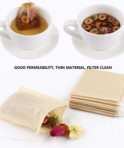Alternative view of 300PCS Tea Filter Bags, Disposable Paper Tea Bag with Drawstring Safe Strong Penetration Unbleached Paper for Loose Leaf Tea and Coffee（6x8CM） 6x8CM