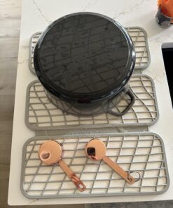 Dorai Home Dish Pad – Collapsible Kitchen Dish Drying Mat – Wrapped in Silicone Webbing to Protect Dishes – Dries Instantly – Modern and Stylish – Minimal Design to Match Any Countertop – Sandstone 25 71QZK5 EmiL