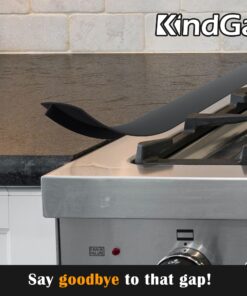 Silicone Stove Counter Gap Cover 21" by Kindga, Easy Clean Gap Filler Sealing Spills Between Kitchen Counter, Appliances,Stovetop, Oven, Washing Machine, Washer, Dryer Set of 2 (Black) 21" Black 28 71Qby8ePB4L