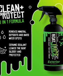 Boat Juice Boat Cleaning Kit - Exterior Boat Cleaner Water Spot Remover, Interior Boat Cleaner for Seats and Vinyl, 2 Microfiber Towels - Boat Cleaning and Detailing Supplies (Kit) 29 71QcStZIfhL