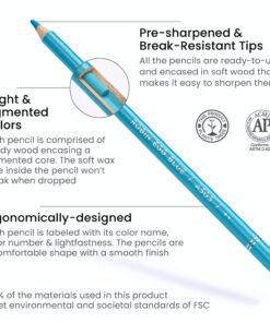 ARTEZA Colored Pencils for Adult Coloring, 72 Drawing Pencils with Soft Wax-Based Cores, Professional Art Supplies, Vibrant Pencil Set in Tin for Beginners and Pro Artists 72 Count (Pack of 1) 29 71Qceo08udL