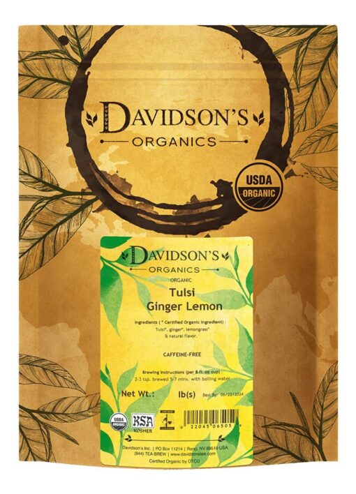 Davidson's Organics, Tulsi Ginger Lemon, Loose Leaf Tea, 16-Ounce Bag