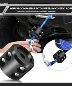 Winch Stopper for Cable. Truck UTV ATV Rubber Winch Cable Stopper, Protects Towing Hook, Synthetic Rope, Cable Line from Wear or Damage, Hawse, Bumper. Quick Installation with Tools. (red) black 18 71Qe2Yyga3L