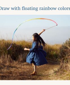 Alternative view of Sarah's Silks Rainbow Streamer - 8' Long Ribbon Wand for Kids, Pretend Play, Dance, Baton Stick Twirling, and Gymnastics Party Favors | 100% Silk and Wood Montessori and Waldorf Toys 2