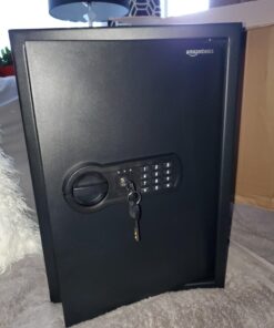 Amazon Basics Steel Home Security Electronic Safe with Programmable Keypad Lock, Secure Documents, Jewelry, Valuables, 1.8 Cubic Feet, Black, 13.8"W x 13"D x 19.7"H 51 71QfMIKO9 L