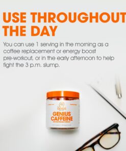 Genius Caffeine Pills 100mg, Extended-Release Microencapsulated Caffeine Pills - All-Natural Non-Crash Sustained Energy, Focus & Concentration Supplement - Nootropic Brain Booster - 100 Capsules 29 71Qget9cfYL