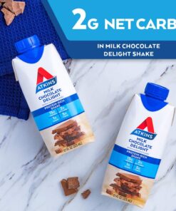 Atkins Milk Chocolate Delight Protein Shake, 15g Protein, Low Glycemic, 2g Net Carb, 1g Sugar, Keto Friendly, 12 Count 24 71QgkaCDBL