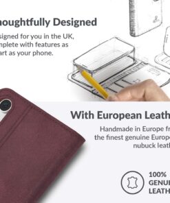 Snakehive iPhone XR Vintage Wallet || Genuine Leather Wallet Phone Case || Real Leather with Viewing Stand & 3 Card Holder || Flip Folio Cover with Card Slot (Plum) Plum 20 71QhJ7ow4eL