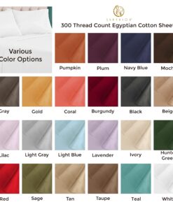 Superior Egyptian Cotton 300 Thread Count Bed Sheet Set, 1 Elastic Deep Pocket Fitted Sheet, 1 Flat Sheet, 1 Pillowcase, Soft Bedding, Luxury Sheets, Sateen Weave, Twin XL, White 19 71QheqTe6iL