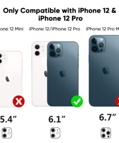 Alternative view of CAFEWICH Compatible with iPhone 12 Case/iPhone 12 Pro Case 6.1-Inch (2020), Heavy Duty Defender 3-Layer Rugged Shockproof Drop Protective Cover Phone Cases for iPhone 12/12Pro,Purple Blue Purple blue