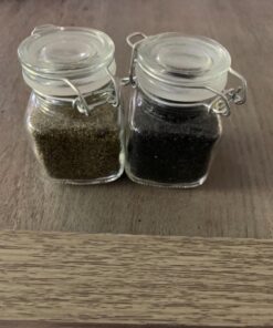 3 1/4" Square Glass 3oz Jar with Hinge Glass Lid for Home Kitchen, Arts & Crafts Projects, Decoration, Snack Foods and Sauces (4 Pack) by Super Z Outlet 30 71Qiz1O7USL