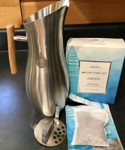 Invigorated Water pH Vitality Alkaline Water Filter Pitcher for Drinking Water Stainless Steel - Water Pitcher with Filter for Tap Water, High pH Filtered Purifier with Alkaline Filter - 1.9L (Silver) Silver 25 71QjH4hmefL