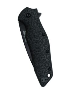Kershaw Kuro Tanto Black Serrated Pocket Knife, 3.1” Steel Blade with Assisted Opening, Glass-Filled Nylon Handle with Deep-Carry Pocketclip, Small Folding Knife 25 71QkML9C7LL