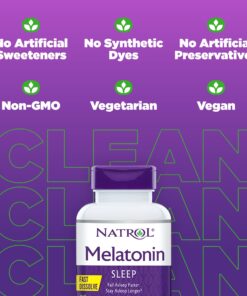 Natrol Melatonin 5mg, Strawberry-Flavored Dietary Supplement for Restful Sleep, 150 Fast-Dissolve Tablets, 150 Day Supply 150 Servings (Pack of 1) 13 71Qkge7XsDL