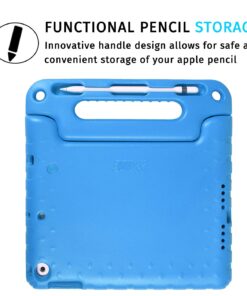 HDE Case for iPad 9.7-inch 2018 / 2017 Kids Shockproof Bumper Hard Cover Handle Stand with Built in Screen Protector for New Apple Education iPad 9.7 Inch (6th Gen) / 5th Generation iPad 9.7 - Blue 21 71QlIU MixL