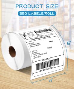MFLABEL 10 Rolls 4x6 Direct Thermal Blank Shipping Labels for Thermal Printer Shipping Labels with Perforated 250 Labels/ Rolls 8 71QlQHnSZHL