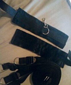 Straight Edge Bed Restraint System with Eye Mask, Adjustable Mattress, Bondage Restraints with Cuffs for Ankles and Wrists, Fits Almost Any Size Mattress Black 8 71QlnGL6yZL