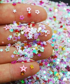 Colorful Manicure Glitter Confetti 1.8oz/50g Mixed Shapes Size 3mm Great for Party Décor, DIY Crafts, Premium Nail Art Etc.. 30 71QmMRV1UaL