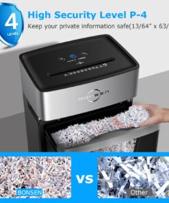 BONSEN 16-Sheet Heavy Duty Paper Shredder for Office, 60-Minute Running Time Cross-Cut CD Shredder with 60dB Low-Noise, 5.3-Gallon Pull Out Bin, Anti-Jam & Quiet Shredder for Home Office (S3102) 16-Sheet Cross-Cut 15 71QniYydndL