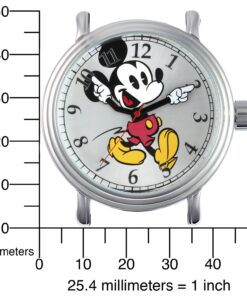Disney Mickey Mouse Adult Vintage Articulating Hands Analog Quartz Watch Silver, Silver, Black 22 71Qp3x3FmL