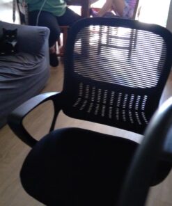 SMUG Office Computer Desk Chair, Ergonomic Mid-Back Mesh Rolling Work Swivel Task Chairs with Wheels, Comfortable Lumbar Support, Comfy Arms for Home, Bedroom, Study, Dorm, Student, Adults, Black Modern 44 71Qp6gcm7KL