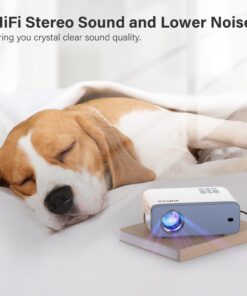 Mini Projector, VOPLLS 1080P Full HD Supported Video Projector, Portable Outdoor Home Theater Movie Projector, 50% Zoom, Compatible with HDMI, USB, AV, Smartphone/Tablet/Laptop/PC/TV Box A-Mini projector 28 71QsL6o4jHL