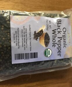 Jiva Organics Black Peppercorns Whole 7 Ounce Bag | Non-GMO, Steam Sterilized, Whole Black Pepper For Grinder Refill 7 Ounce (Pack of 1) 21 71QsZZ23hwL