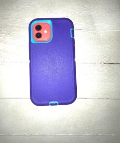 CAFEWICH Compatible with iPhone 12 Case/iPhone 12 Pro Case 6.1-Inch (2020), Heavy Duty Defender 3-Layer Rugged Shockproof Drop Protective Cover Phone Cases for iPhone 12/12Pro,Purple Blue Purple blue 25 71Qu QL3iRL