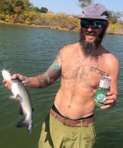 Chill-N-Reel Fishing Can Cooler (from Shark Tank) | Hard Shell Drink Holder with Hand Line Reel Attached | Fits Any Standard Insulator Sleeve or Coozie | Unique Fun Fishing Gift Camo 23 71QvbdZnPsL