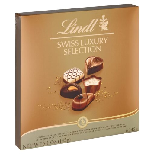 Lindt Swiss Luxury Selection Assorted Chocolates, Chocolate Gift Box, Great for gift giving, 5.1 oz Gift Box Chocolate, White Chocolate, Dark Chocolate 5.1 Ounce (Pack of 1)